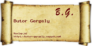 Butor Gergely névjegykártya
